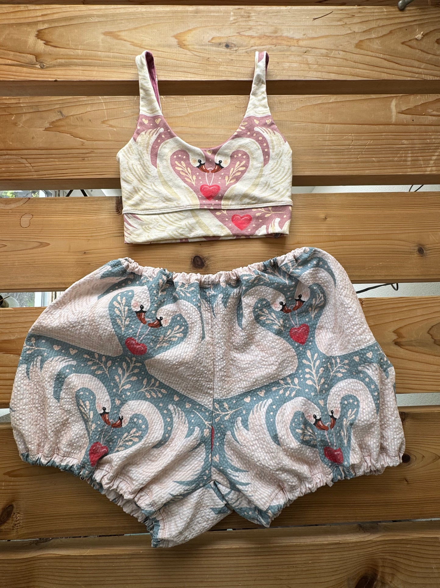 A Blue Love Birds Bloomers set