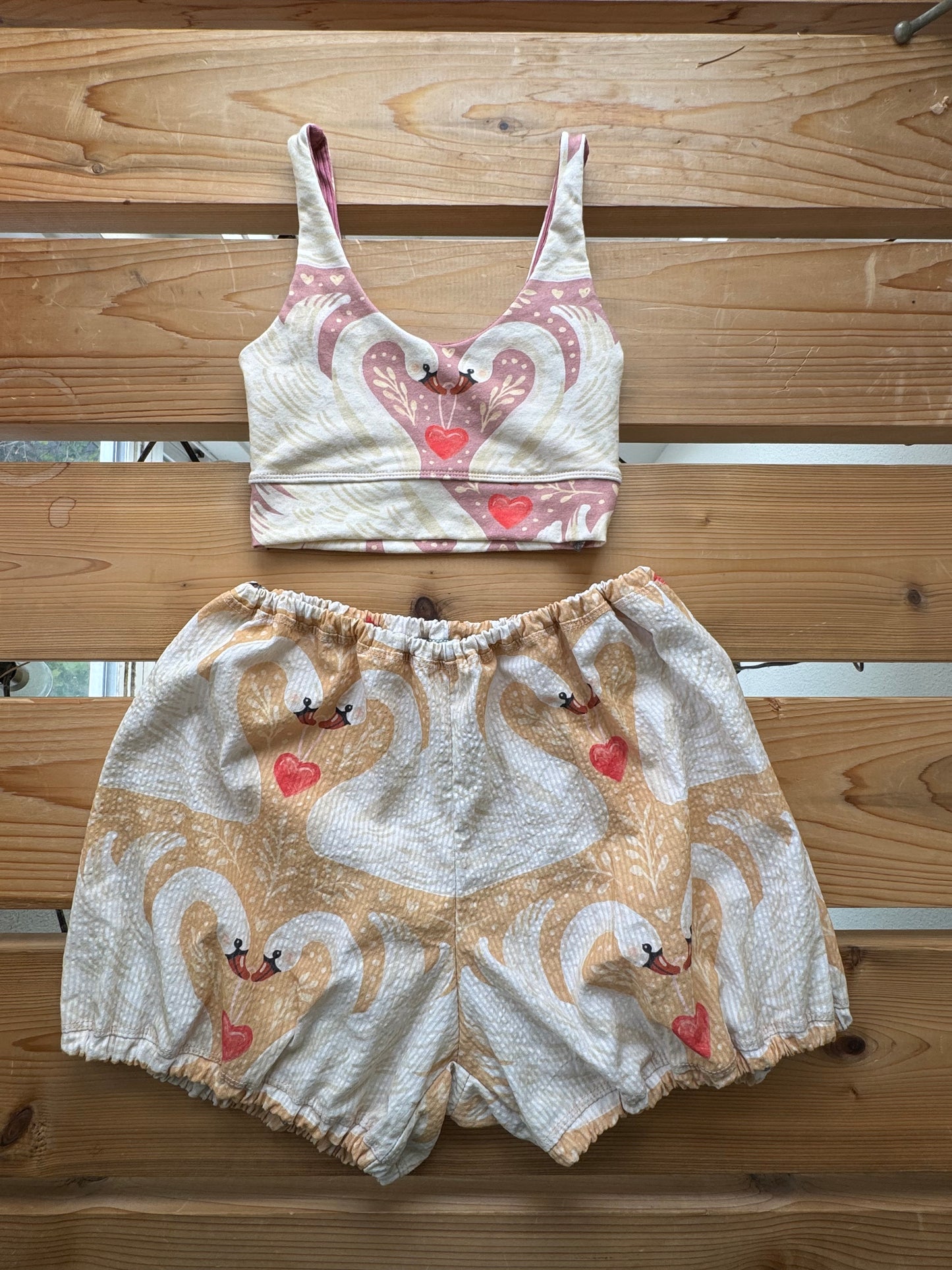 A Golden Love Birds Bloomers set