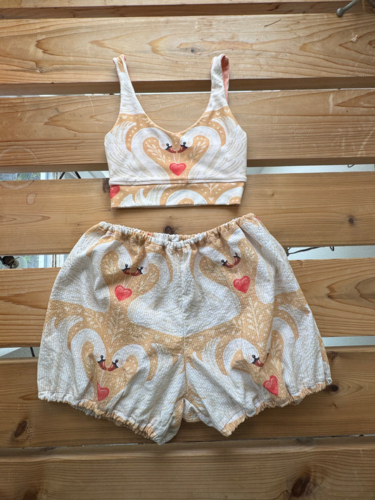 A Golden Love Birds Bloomers set
