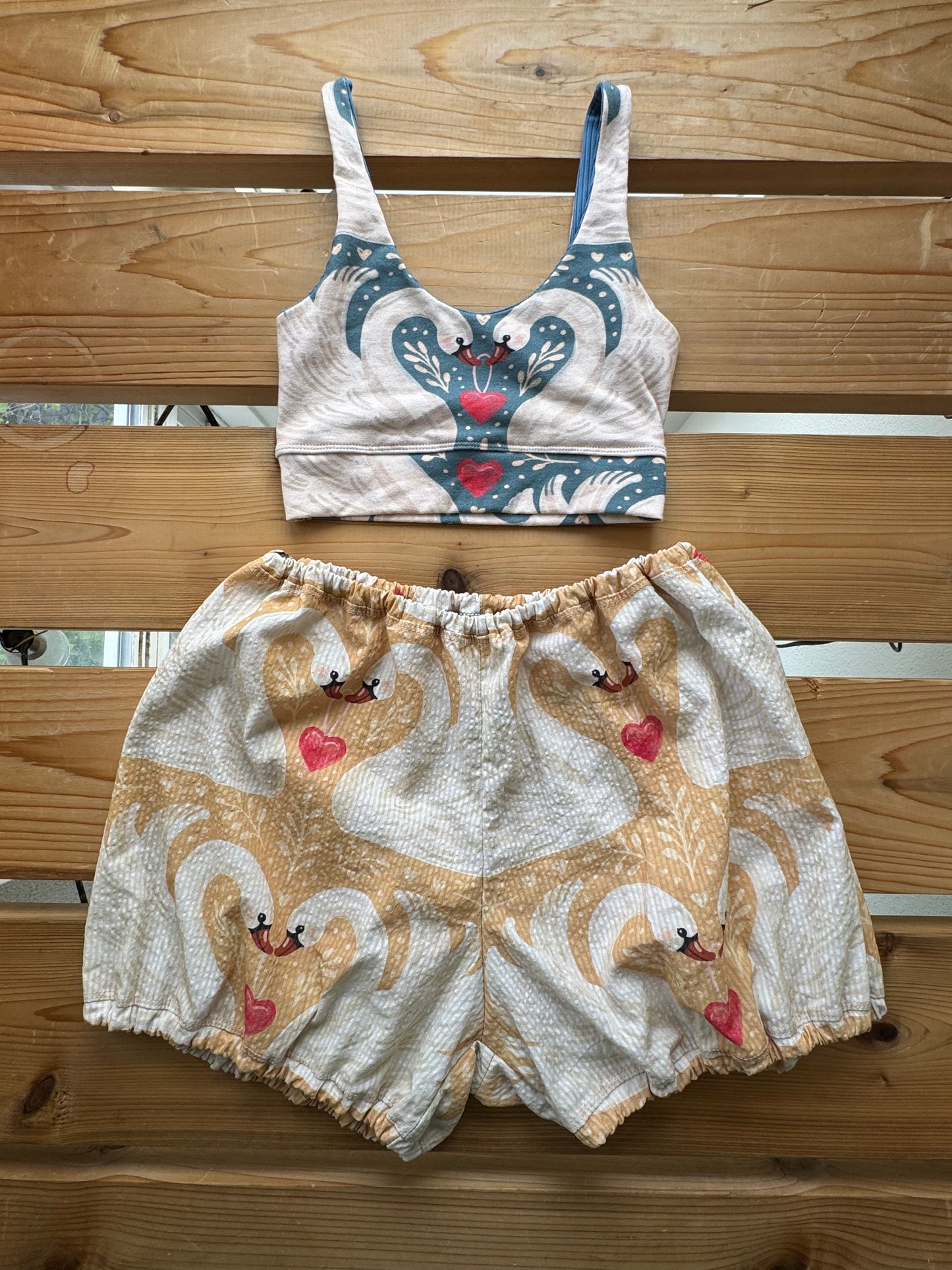 A Golden Love Birds Bloomers set