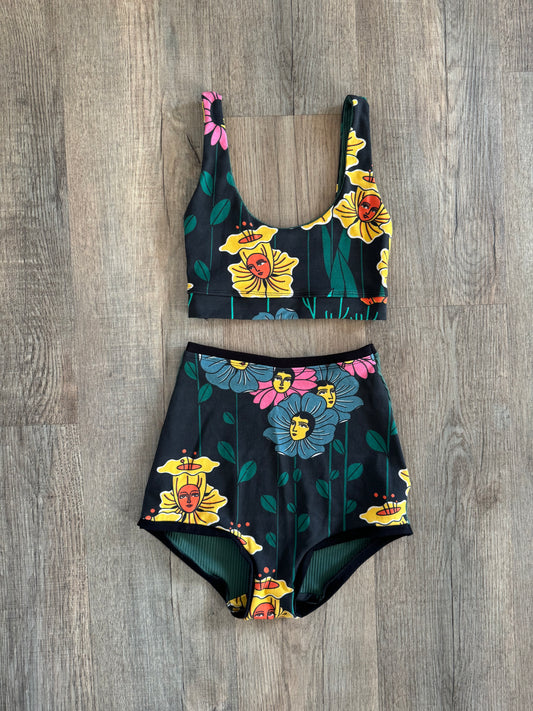 Full bloom crop top set