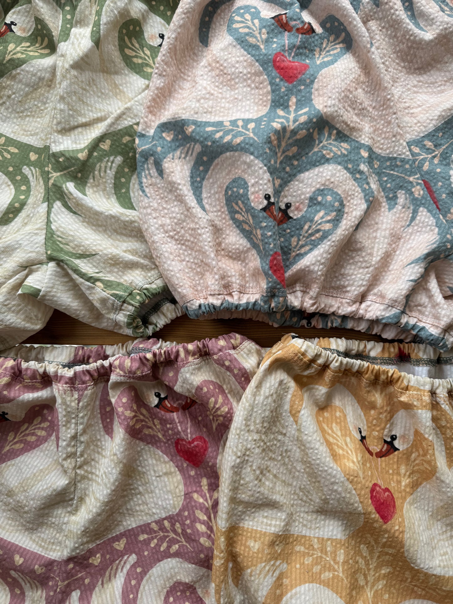 A Golden Love Birds Bloomers set