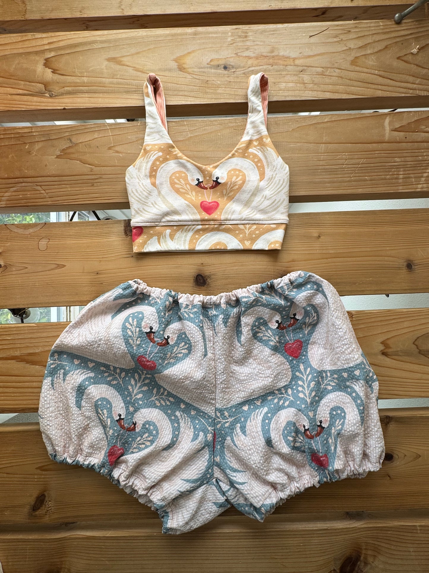 A Blue Love Birds Bloomers set
