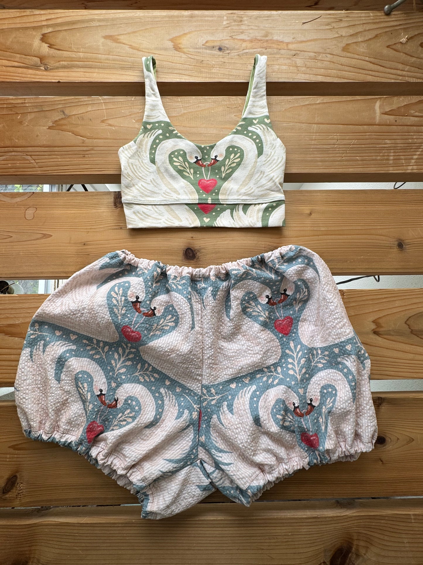 A Blue Love Birds Bloomers set