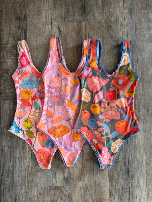 Budding Friendship thong bodysuit  (ready to ship)