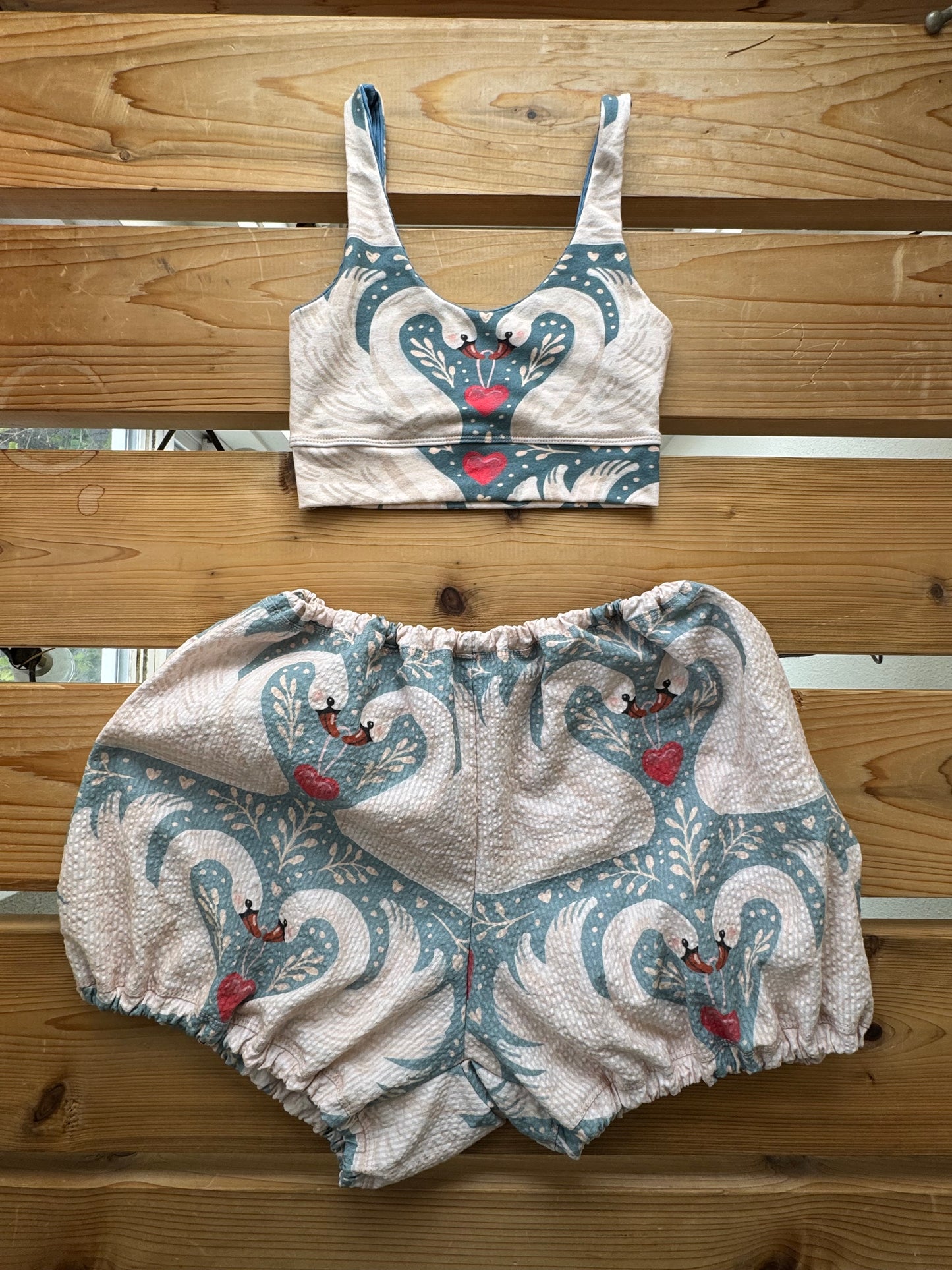 A Blue Love Birds Bloomers set